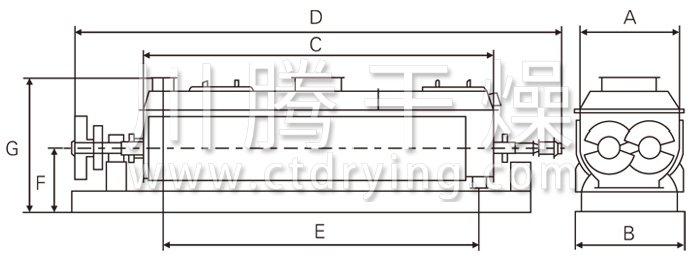 空心槳葉干燥機(jī)結(jié)構(gòu)示意圖